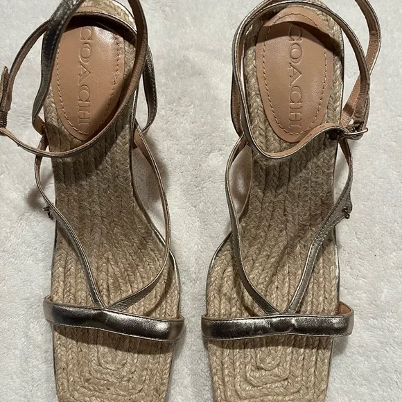Coach Kaia metallic strappy heeled sandal - Picture 2 of 5